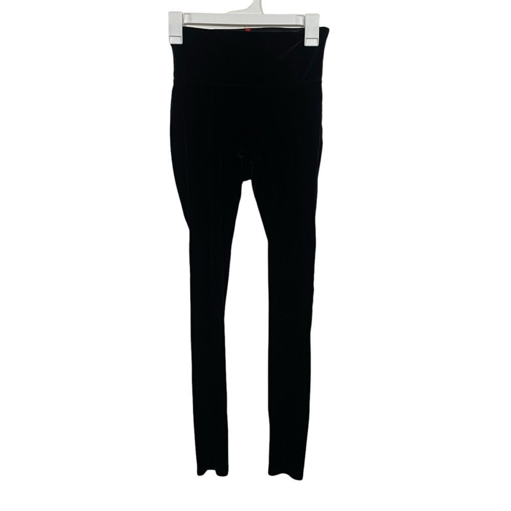SPANX Black Velvet High Waisted Body Shaping Leggings